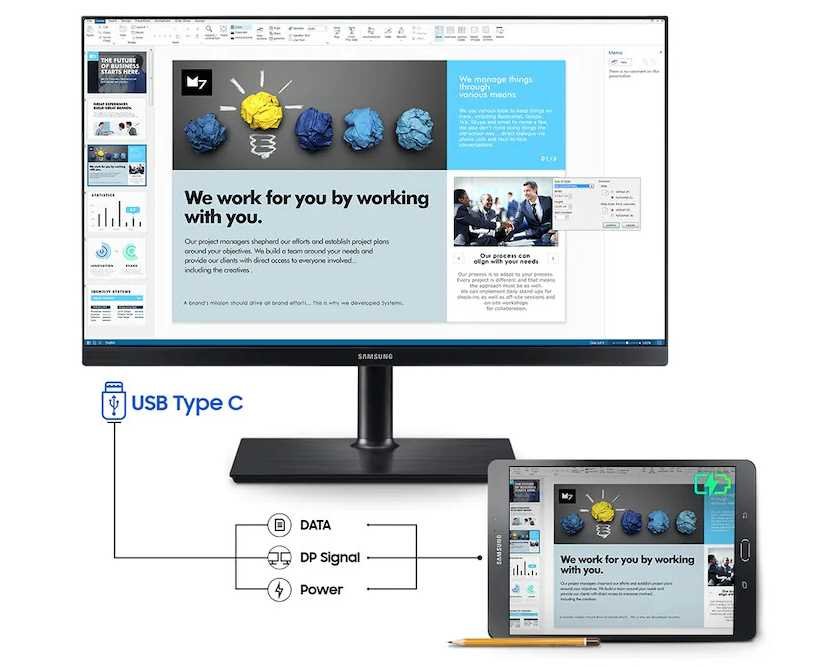 Monitor SAMSUNG LS24H850QFUXEN - USB typu C