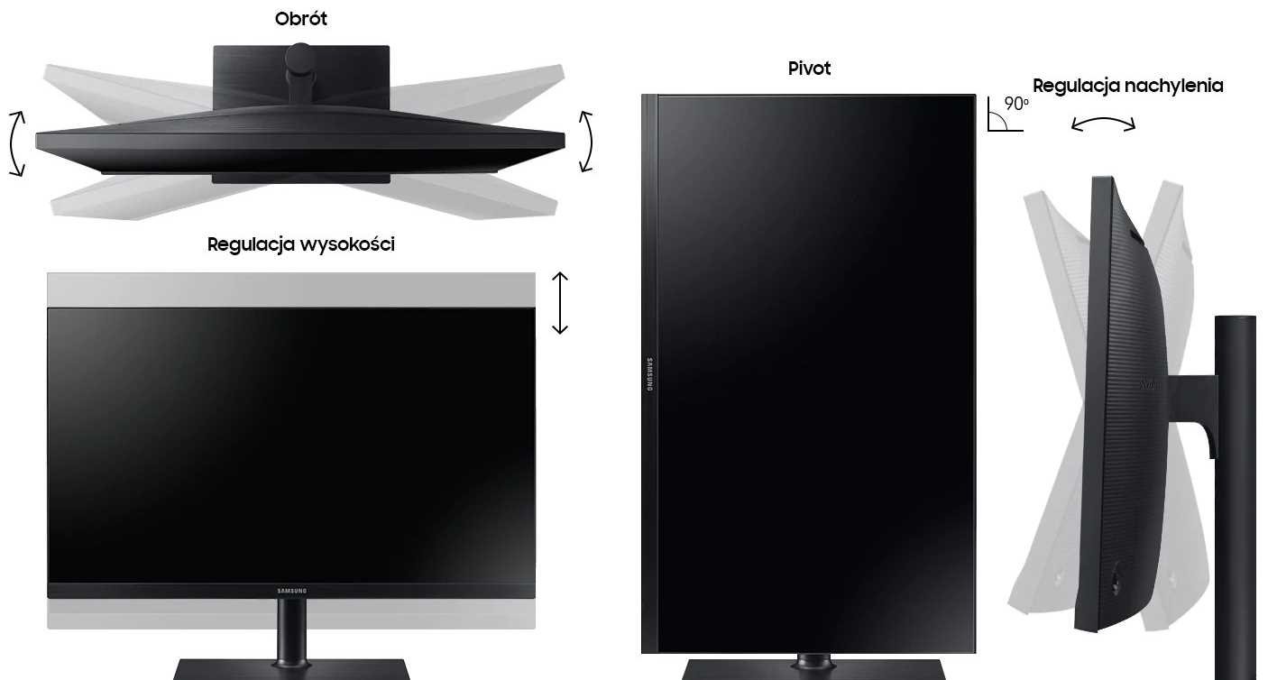 Monitor SAMSUNG LS24H850QFUXEN - ergonomia