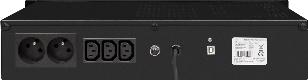 Zasilacz UPS EVER ECO Pro 700 AVR - parametry elektryczne