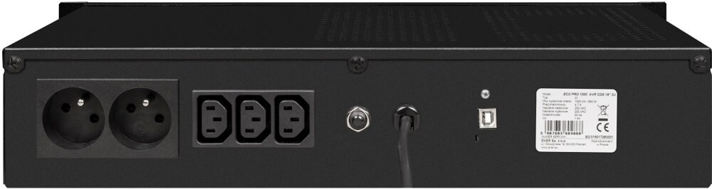 Zasilacz UPS EVER Eco Pro 1200 AVR CDS - kompaktowy zasilacz