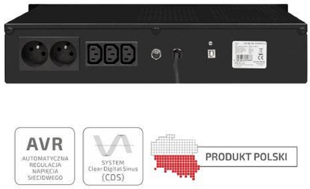 Zasilacz UPS EVER Eco Pro 1200 AVR CDS - ppdtrzymanie zasilania