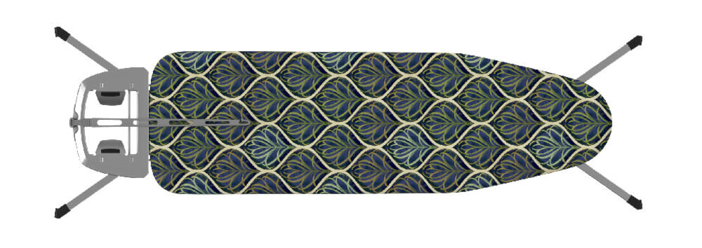 Deska do prasowania RORETS Emma Chrome Chateau Black 120 x 38 cm funkcja ośmiostopniowej regulacji wysokości od 75 do 97 cm dopasowanie do wzrostu użytkownika zwiększony komfort podczas prasowania podstawa z ocynkowanego drutu trwałość stabilność nogi rurek przekrój prostokąta 20 x 30 mm solidność waga 7,5 kg łatwe przenoszenie blokada przed przypadkowym rozłożeniem przechowywanie w bezpieczny sposób lakierowane w kolorze chromu antenka na przewód