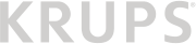 Logo KRUPS w kolorze szarym na białym tle.