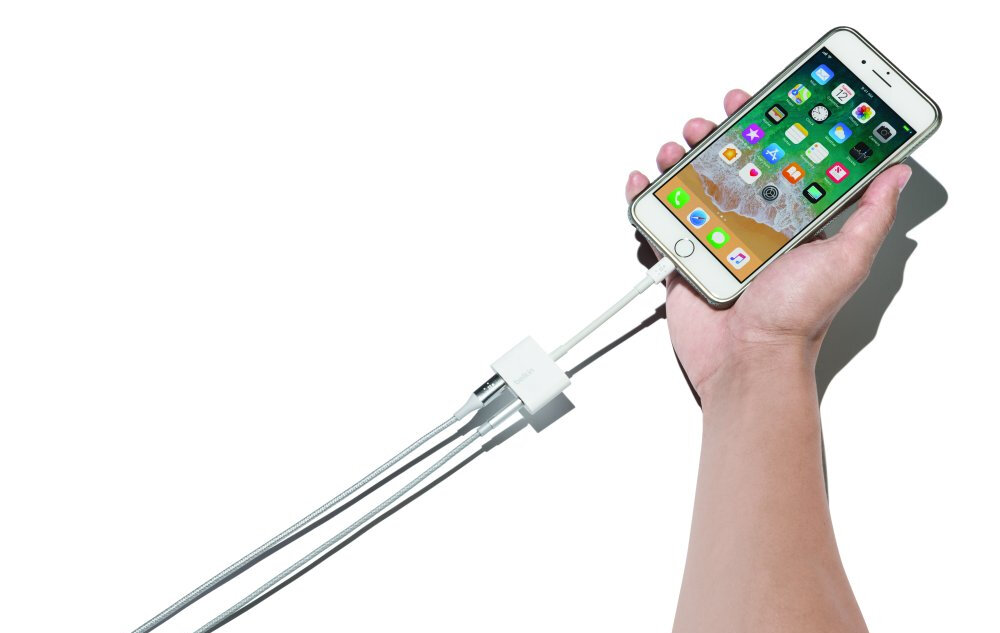 ADAPTER BELKIN LIGHTNING - 3.5 MM AUDIO + USB-C F8J212BTWHT kompatybilność iphone adapter telefony