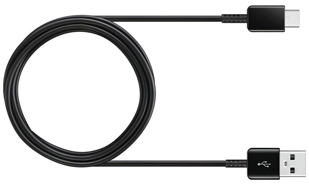 Kabel Samsung USB-A USB-C czarny detal złącza