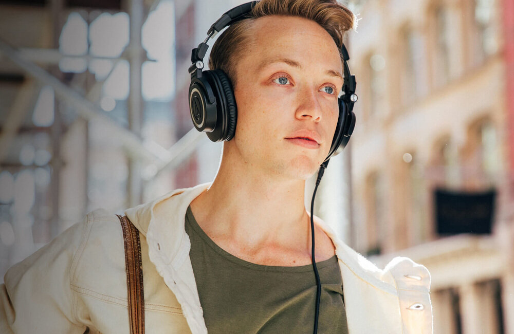 SŁUCHAWKI AUDIO-TECHNICA ATH-M50X NAUSZNE STUDYJNE BLACK konstrukcja nauszniki