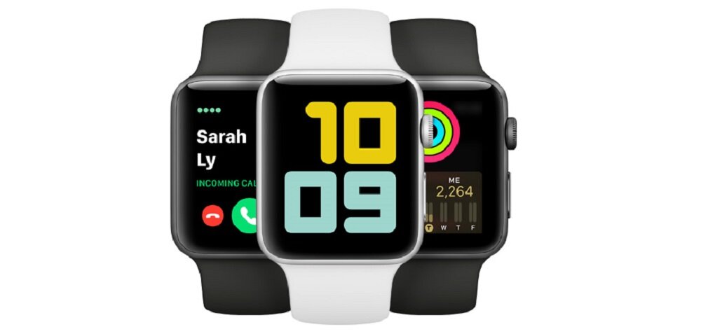 APPLE Watch 3 42mm Złoty  opaska kolor Różowy widok ogólny front