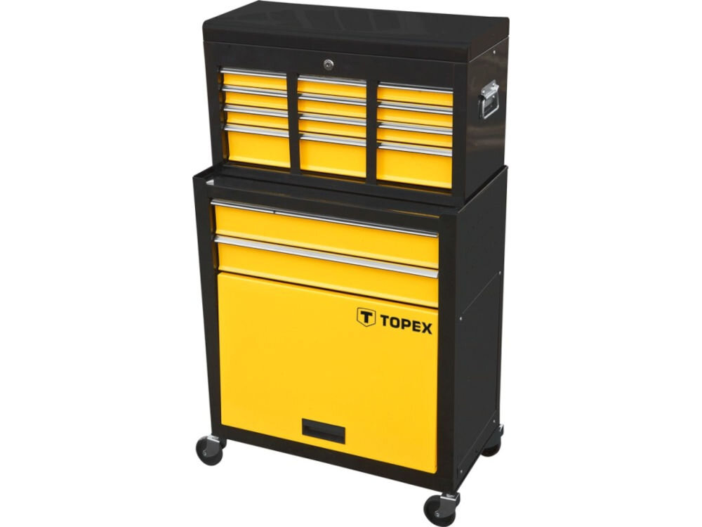 Szafka narzędziowa Topex mobilna 2 moduły 6 szuflad uchwyty blat roboczy