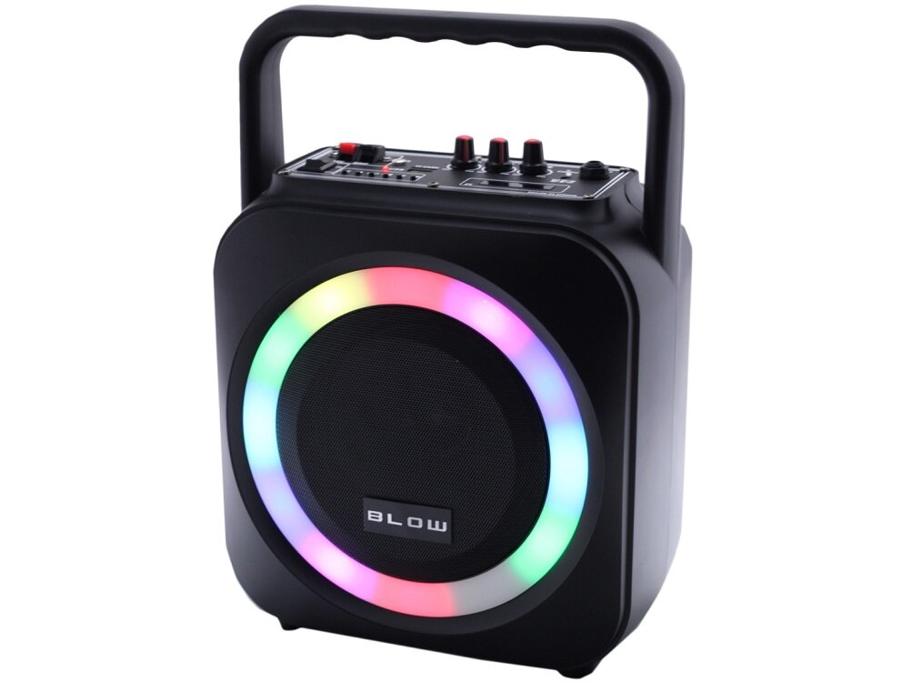 Głośnik mobilny BLOW BT-800 Czarny Dźwięk wymiary zasilanie wygląd Nowoczesny design Efekty świetlne Bluetooth Funkcja karaoke