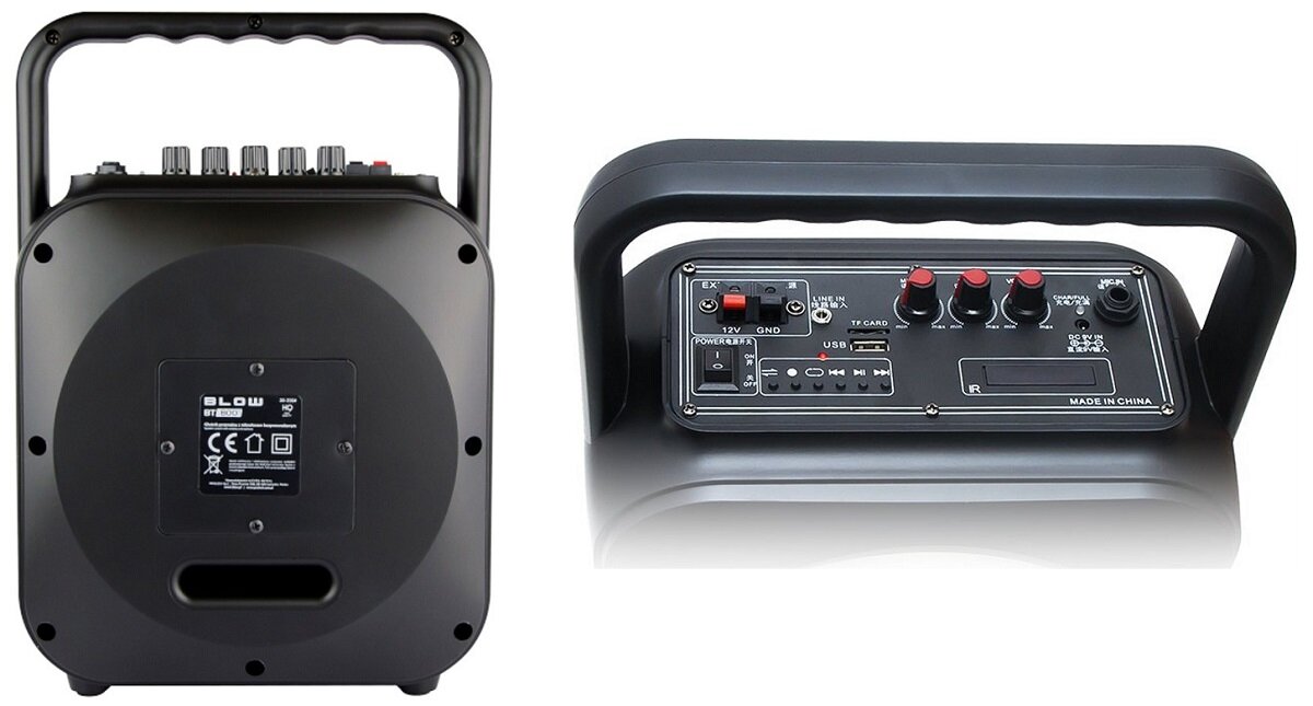 Głośnik mobilny BLOW BT-800 Czarny Dźwięk wymiary zasilanie wygląd Nowoczesny design Efekty świetlne Bluetooth Funkcja karaoke