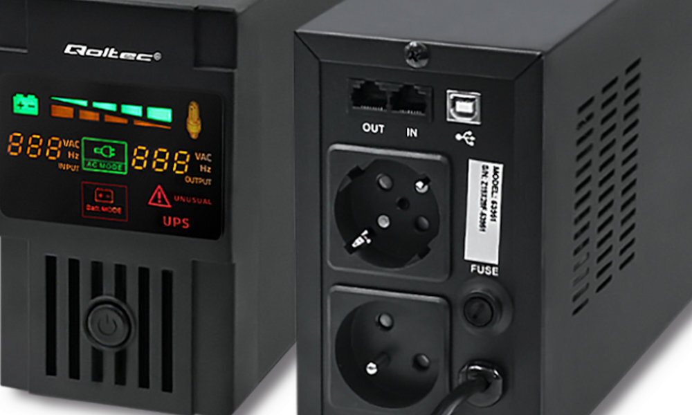 UPS QOLTEC Monolith 600VA 360W caly