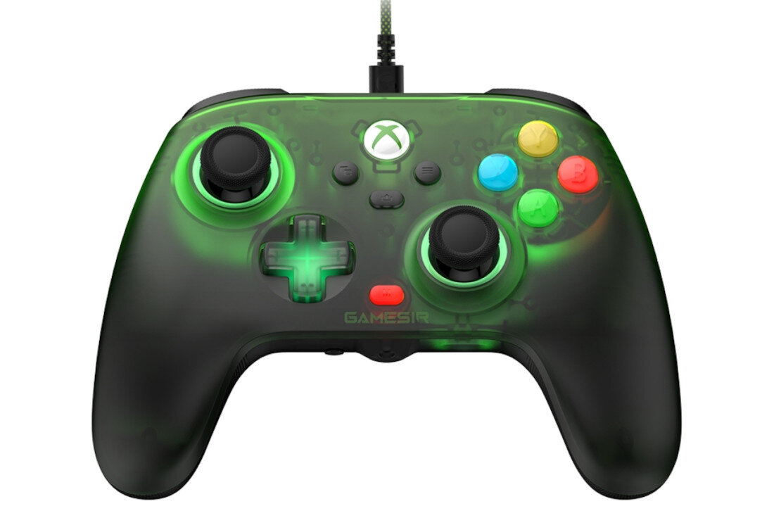 Kontroler GAMESIR T7 Pro Retro Zielony zdjęcie na wprost na białym tle Kontrola, precyzja i styl