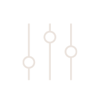 Grafika przedstawia trzy pionowe linie z okręgami, przypominające suwaki. Tło jest jednolite i jasne.
