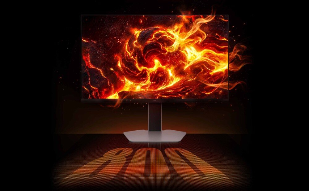 Monitor TCL 27P2A Pro Monitor TCL 27P2A Pro wyświetlający scenę HDR — eksplozja ognia, jasność do 800 nitów
