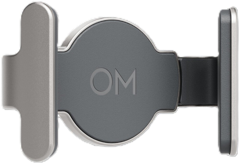 Uchwyt magnetyczny DJI Osmo Mobile Widok z góry na rozłożony magnetyczny uchwyt na telefon, który ma dwa boczne ramiona z szarymi nakładkami, kompatybilność, przeznaczenie, udźwig