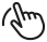 Czarny symbol przedstawiający dłoń z palcem wskazującym skierowanym w górę, otoczony strzałką w kształcie półkola.