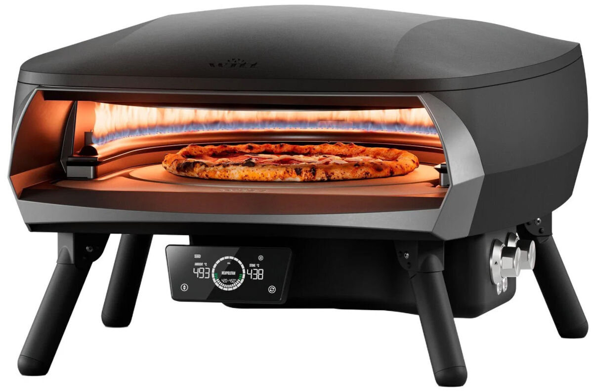 Piec do pizzy WITT Etna Rotante Control 16 Czarny, 500C, szybkie, wypiek, wydajność, Pieczenie pizzy wewnątrz urządzenia z płomieniami.
