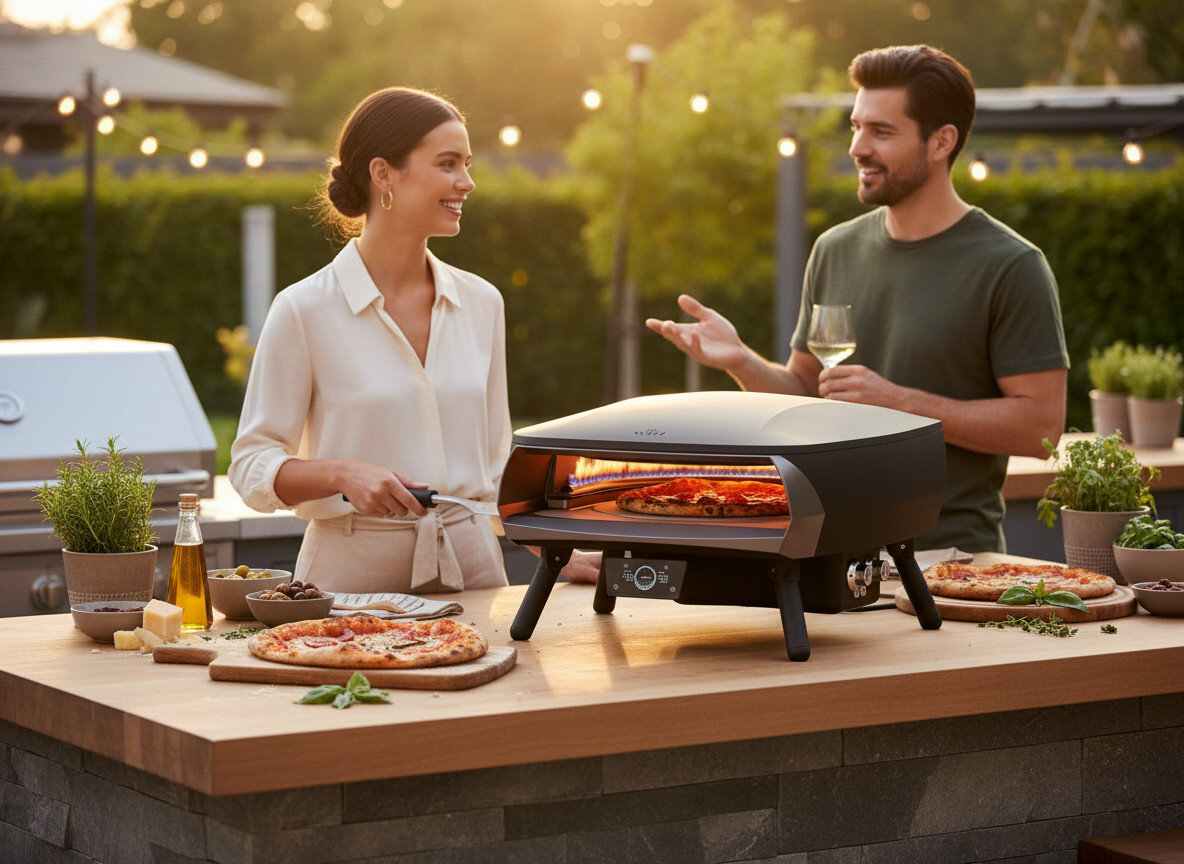 Piec do pizzy WITT Etna Rotante Control 16 Czarny, czyszczenie, konserwacja, prostota, wygoda, Widok palnika i kamienia wewnątrz urządzenia.