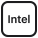 Ikona przedstawia logo \'Intel\' w czarnym kolorze na białym tle, otoczone cienką czarną ramką.