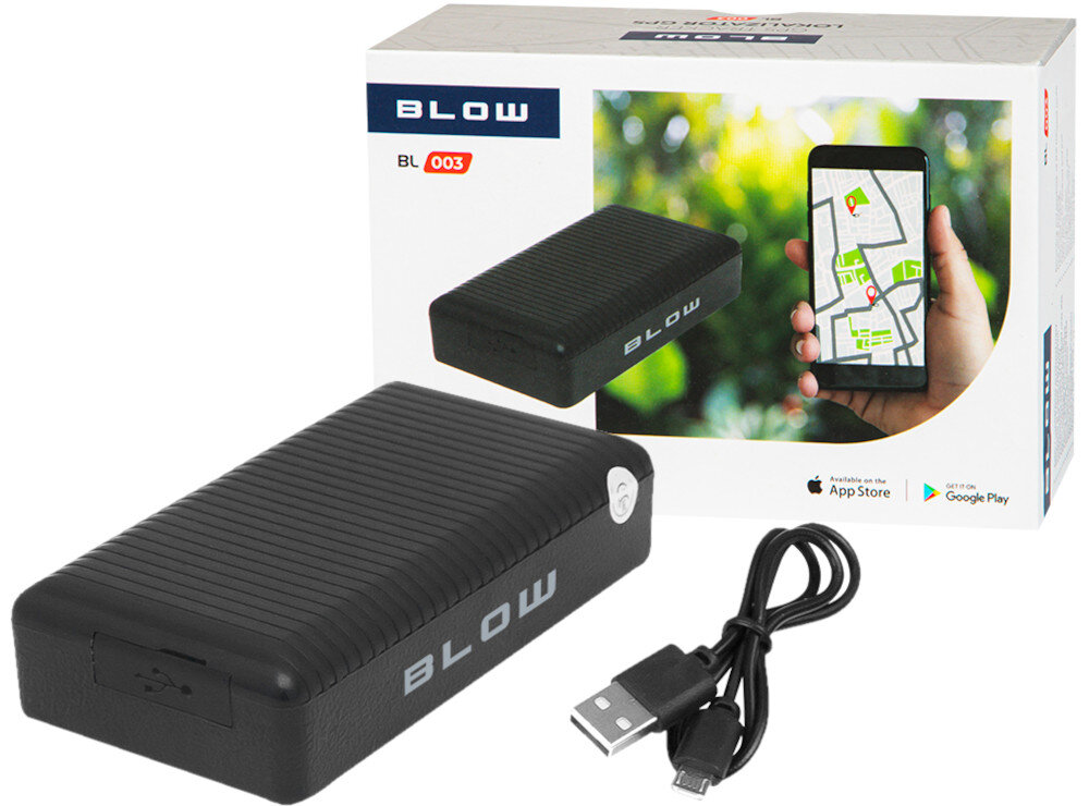 Lokalizator BLOW GPS BL003 Czarny opakowanie zawartość akcesoria