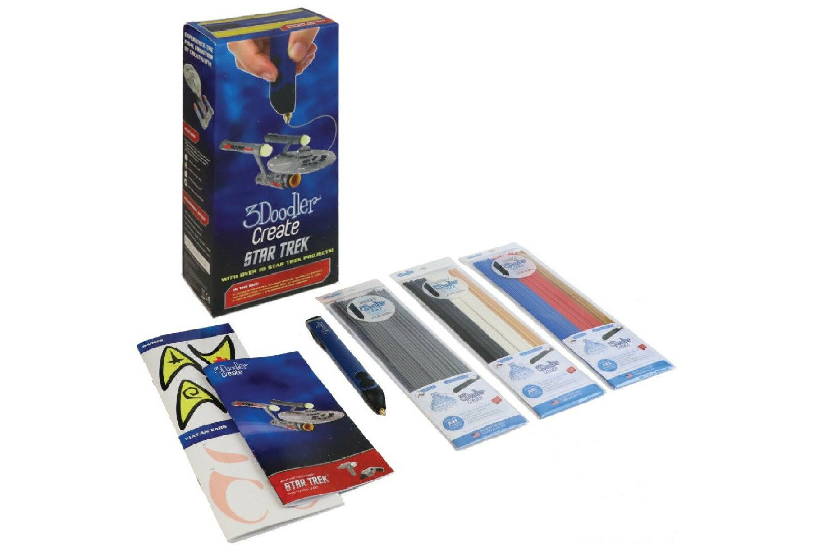 Długopis 3D 3DOODLER Create Star Trek - rodzaje filamentów ABS FLEXY PLA