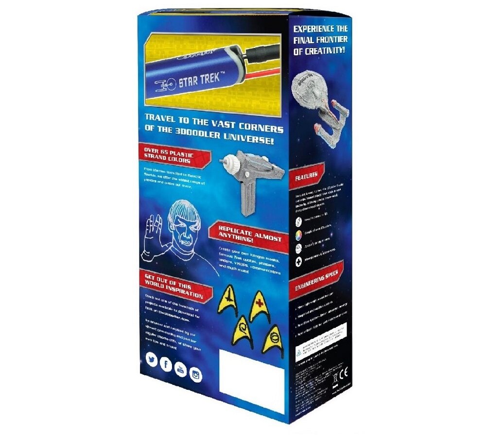 Długopis 3D 3DOODLER Create Star Trek - komplet narzędzi zestaw wkładów narzędzia klucz do dyszy
