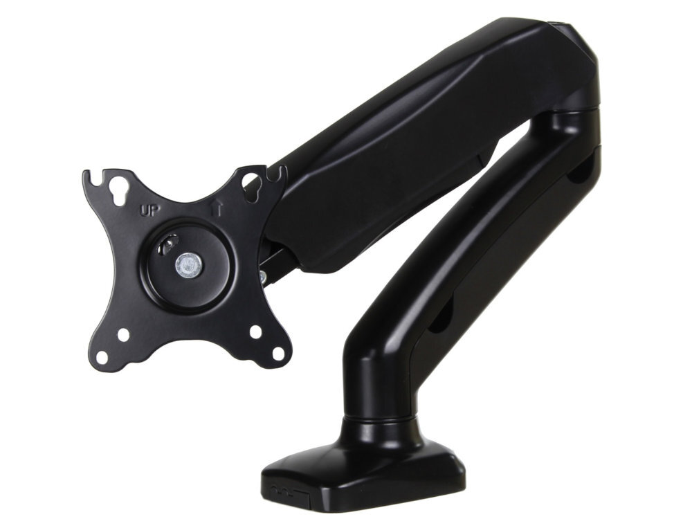 ART L-15GD ART L-15GD obrót w poziomie o 360° regulacja w pionie +90° / -45° standard VESA 75 × 75 oraz 100 × 100 Metalowa rama monitora - uchwyt od boku na białym tle