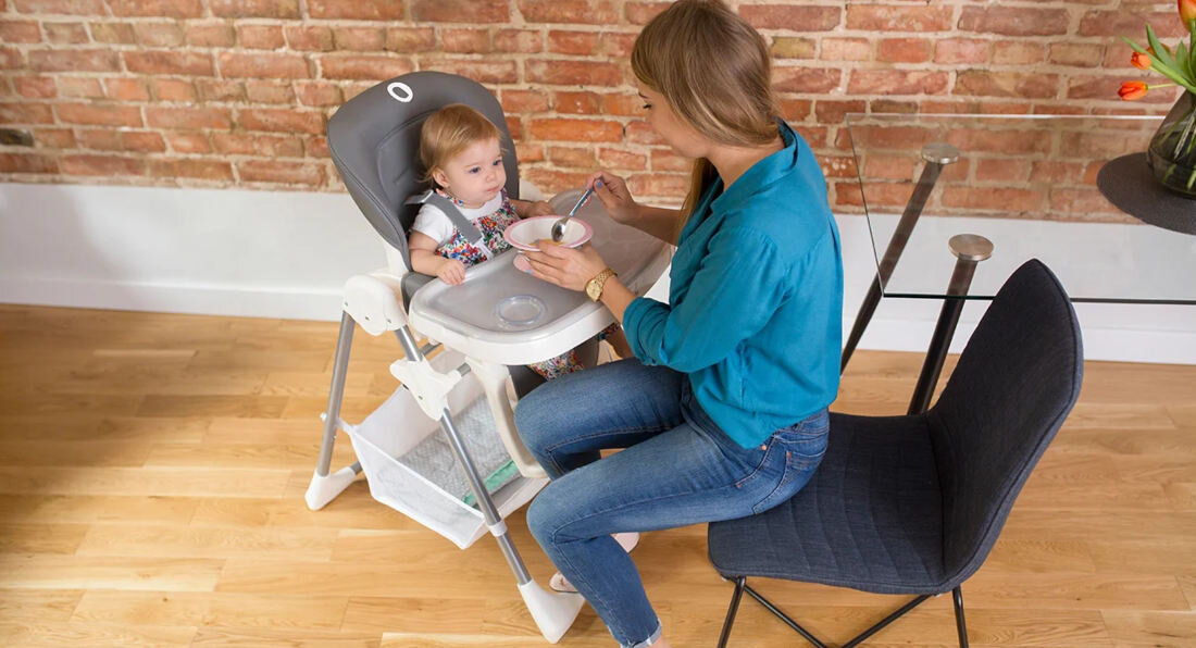 Krzesełko do karmienia LIONELO Linn Plus Turkusowy Do 15 kg od 6 miesiaca do 3 roku zycia stalowy stelaż