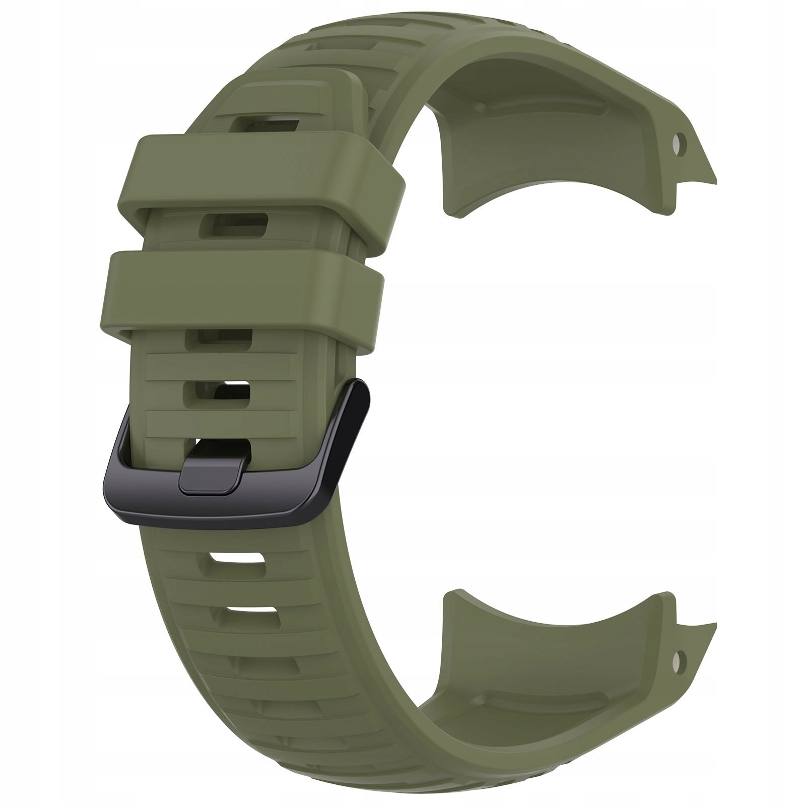 Zielony silikonowy pasek do zegarka z czarną klamrą, przeznaczony do modelu Garmin Instinct 2X Solar 50mm, o szerokości 26mm.
