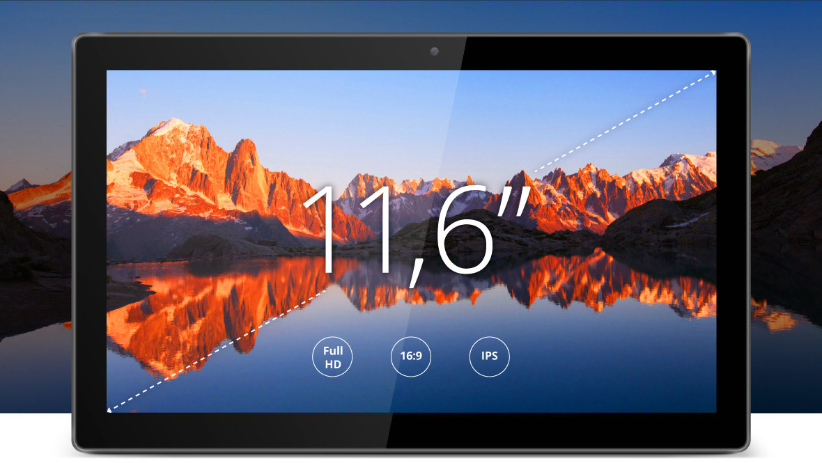 Tablet Kruger&Matz EDGE 1162 został wyposażony w precyzyjny ekran dotykowy IPS o przekątnej 11,6” i rozdzielczości 1920x1080 px. Teraz masz pewność, że praca na tym urządzeniu będzie czystą przyjemnością, niezależnie czy tworzysz dokumenty, oglądasz filmy czy surfujesz w internecie.  Pozwól się zaskoczyć świetną jakością wyświetlanego obrazu.
