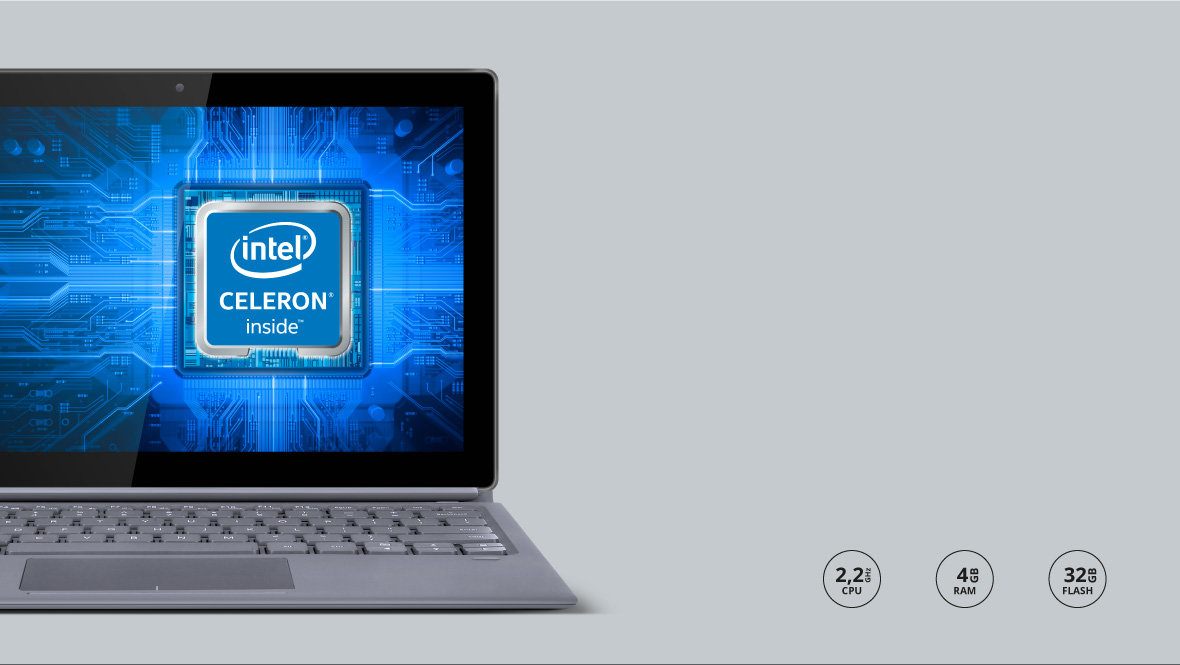 Niezależnie od tego, czy będziesz wykorzystywać EDGE 1162 do pracy, czy do rozrywki, urządzenie będzie działało płynnie i niezawodnie. Wszystko za sprawą dwurdzeniowego procesora Intel® Celeron® N3350, który w połączeniu z 4 GB pamięci RAM zapewni stabilną pracę oraz wysoką wydajność tabletu.