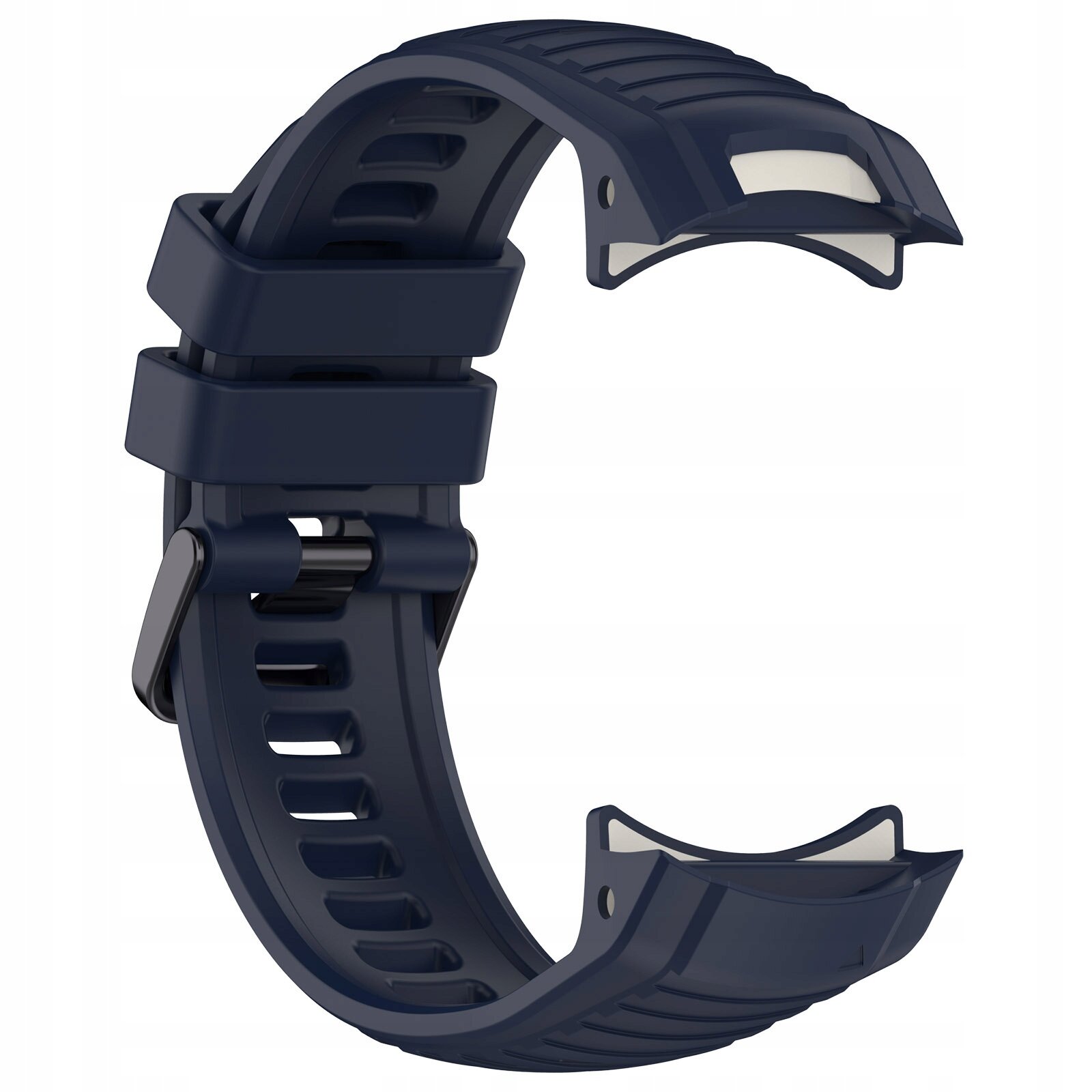 Silikonowy pasek w kolorze granatowym z zapięciem, przeznaczony do zegarka Garmin Instinct 2X Solar, o szerokości 26 mm.