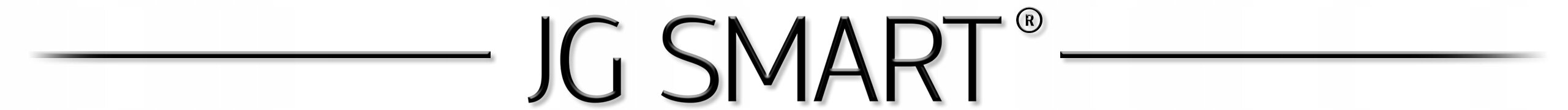 Logo z napisem \'JG SMART\' z cienkimi liniami po obu stronach tekstu.