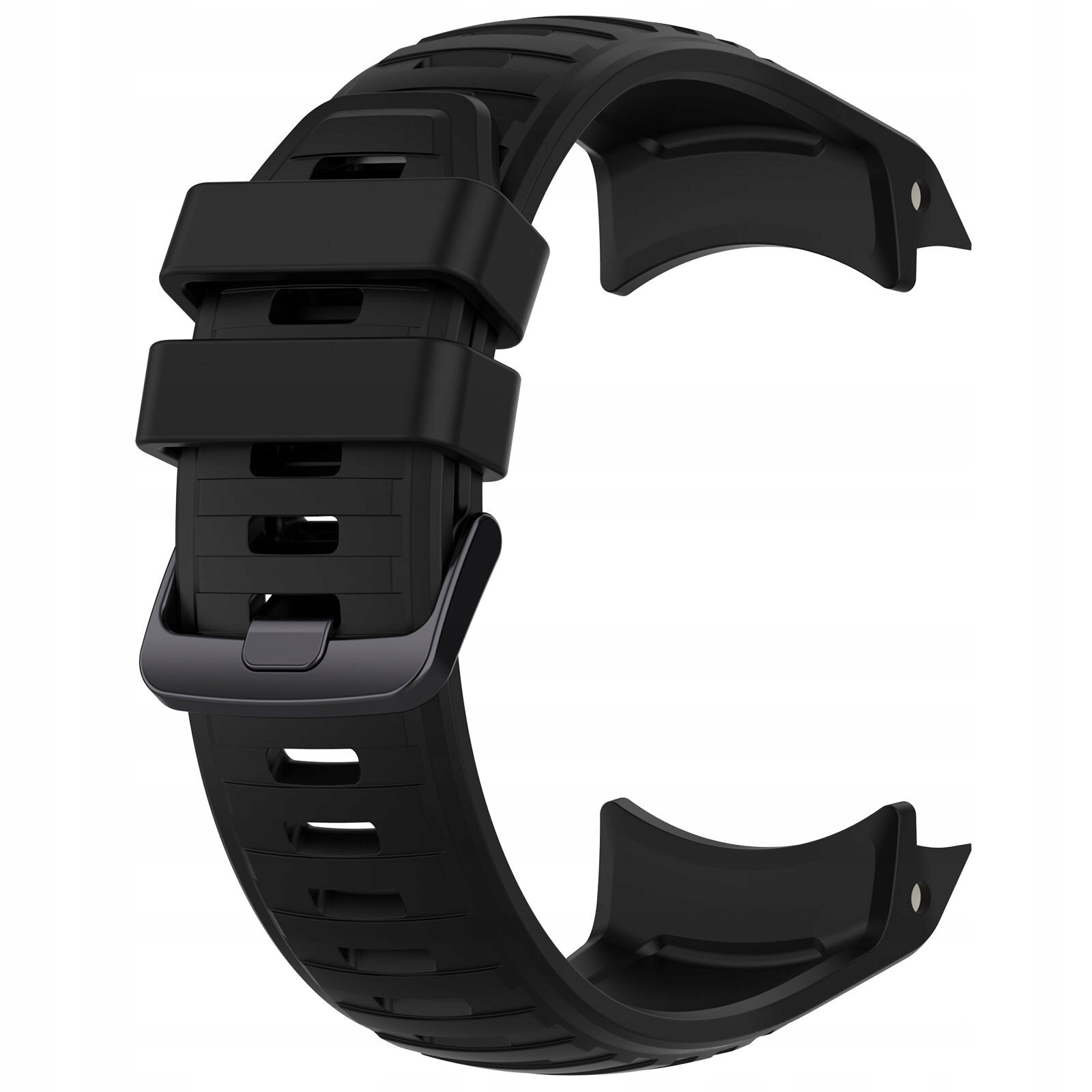 Czarny silikonowy pasek do zegarka z klamrą i otworami na całej długości, przeznaczony do modelu Garmin Instinct 2X Solar 50mm o szerokości 26mm.
