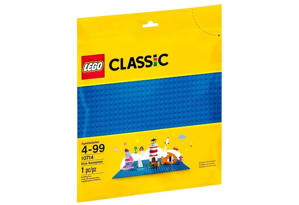 LEGO Classic Niebieska płytka konstrukcyjna 10714 - wygląd ogólny opakowanie podstawa konstrukcji