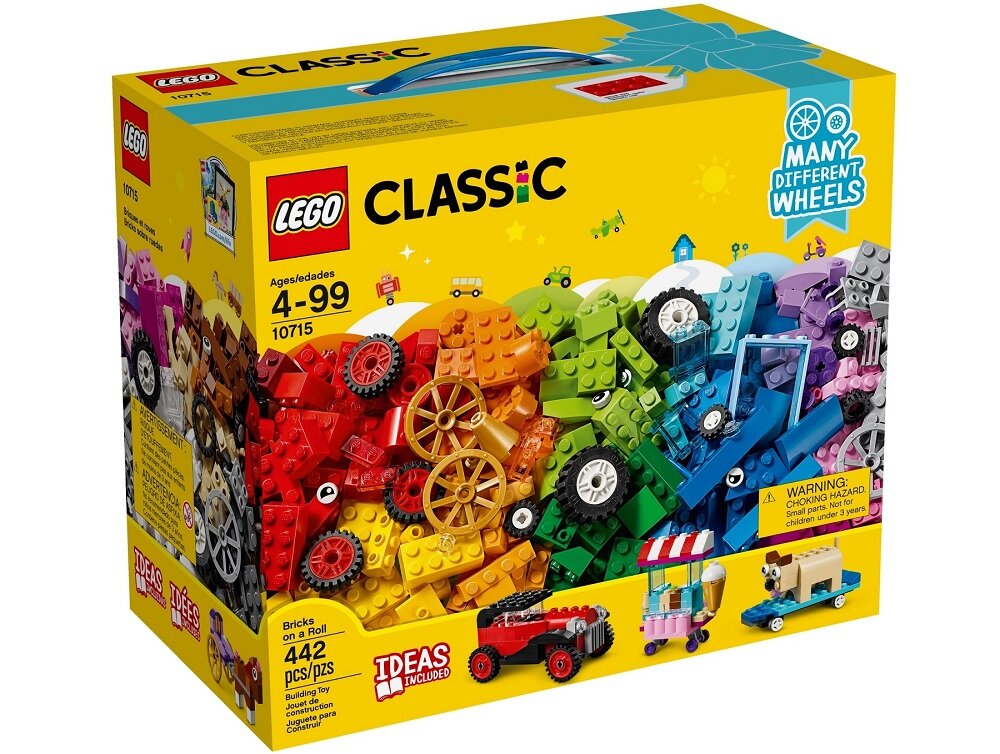 LEGO Classic Klocki na kółkach 10715 przeróżne elementy lego