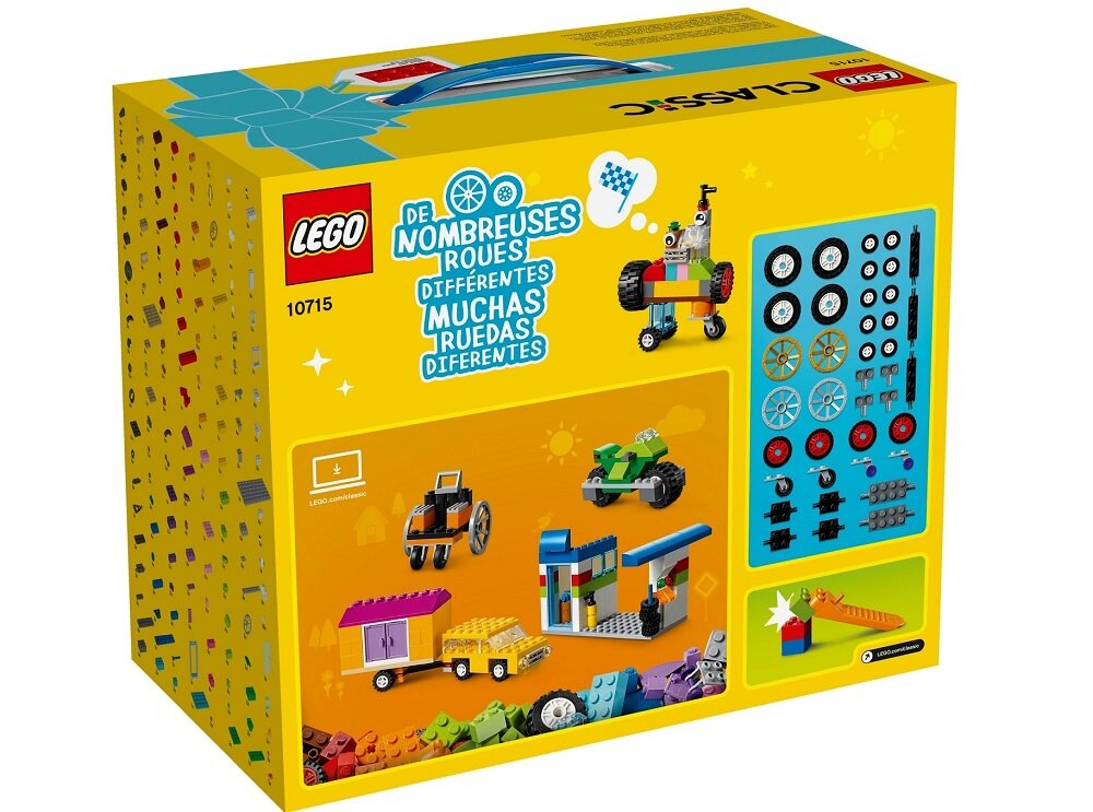 LEGO Classic Klocki na kółkach 10715 dla osób powyżej 4 roku życia 