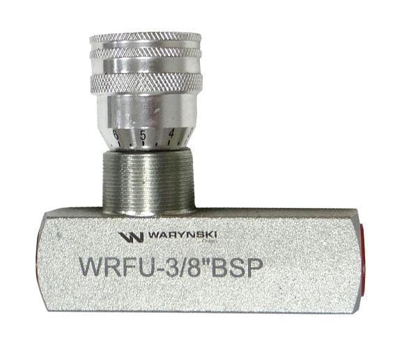 Metalowy zawór z oznaczeniem \'WRFU-3/8\