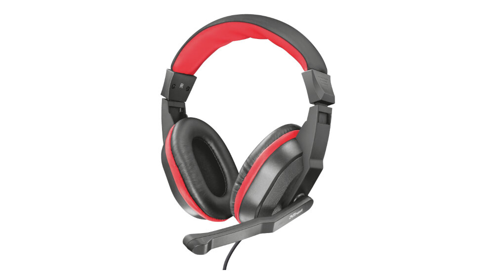 Słuchawki TRUST Ziva 21953 Czarno-czerwony nauszna konstrukcja jakość dźwięku