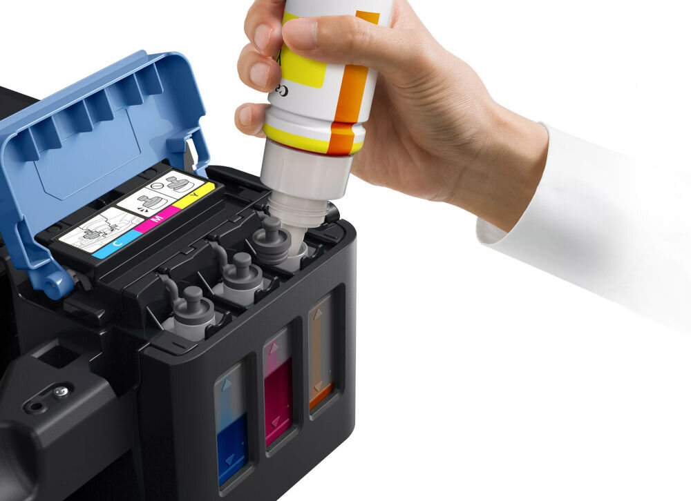 Urządzenie wielofunkcyjne CANON Pixma G2410 Druk w kolorze  prezentacja napełniana zbiornika atramentem białe tło technologia FINE wysoki poziom szczegółowości płynne przejścia tonalne hybrydowy system atramentów żywe barwy w fotografii