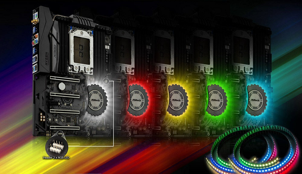 Płyta główna ASROCK X399 Taichi - oswietlenie