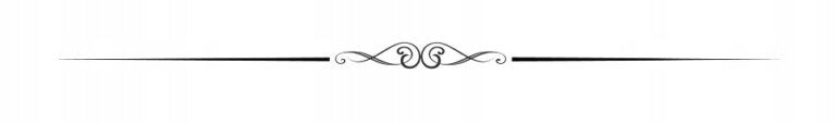 Dekoracyjny element graficzny z symetrycznym wzorem w kształcie serc i zakrzywionych linii pośrodku, rozciągający się poziomo.