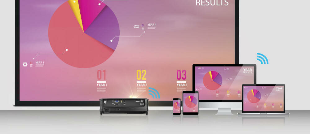 OPTOMA-W461 projektor instalacja bezprzewodowe prezentacje aplikacja kompatybilność