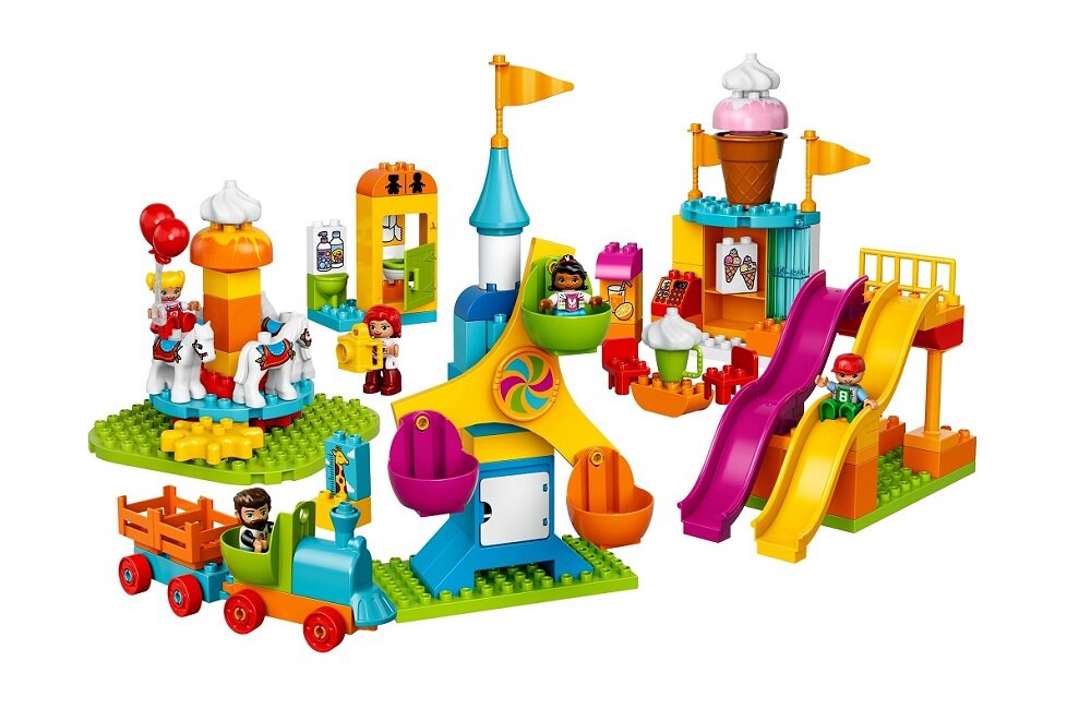 LEGO Duplo Duże wesołe miasteczko 10840 kreatywna zabawa prawidłowy rozwój merytoryczny dziecka klocki figurki minifigurki bez zasilania klasyczna zabawa wysoka jakość lego wielogodzinna zabawa 