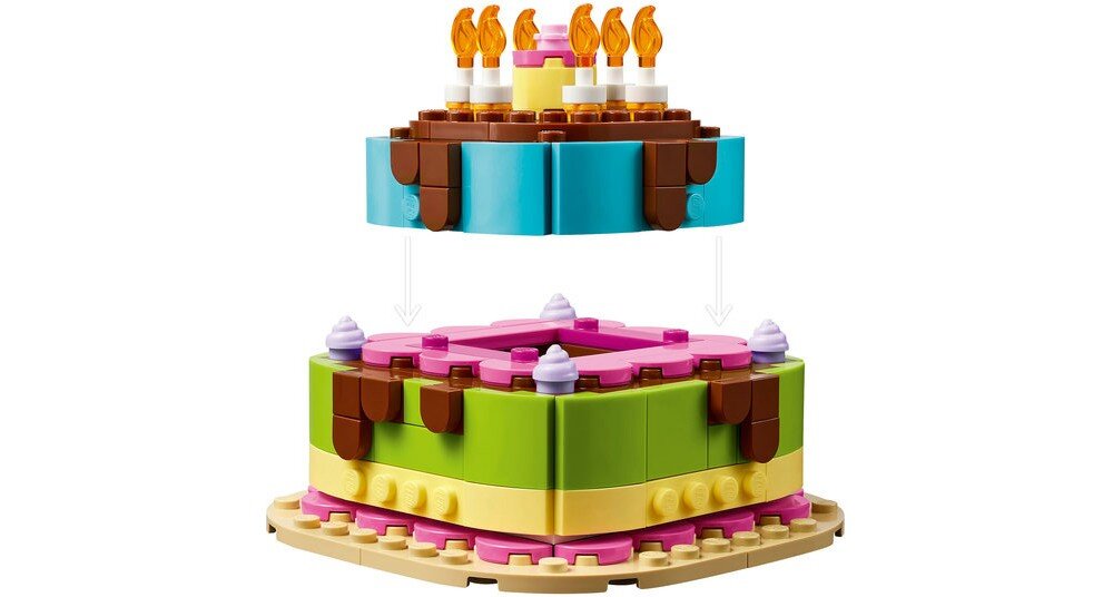 LEGO 40815 Iconic Tort na przyjęcie urodzinowe wymiary 7 cm 9 cm prezent dekoracja kolekcjonerska
