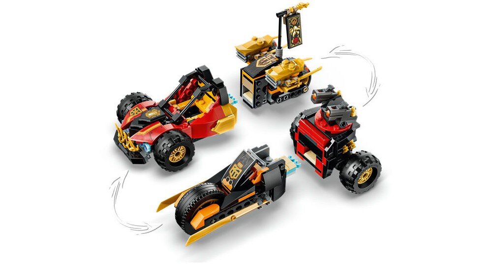 LEGO 71864 NINJAGO Wielofunkcyjne pojazdy Kaia i Cole’a prezent dla dzieci 7 lat 394 elementy wymiary łazika