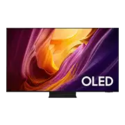 Telewizor z wyświetlaczem OLED prezentuje kolorowy, abstrakcyjny wzór. Na ekranie widoczny jest napis \'OLED\'.