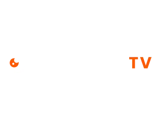 Logo z napisem \'media expert TV\' w kolorach czarnym i pomarańczowym.