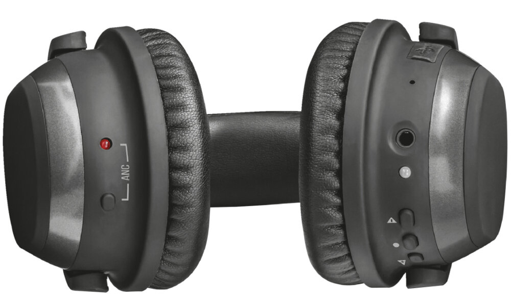 SŁUCHAWKI BLUETOOTH TRUST PAXO ANC NAUSZNE CZARNE Bluetooth wejścia microUSB złącze mini jack 3.5mm