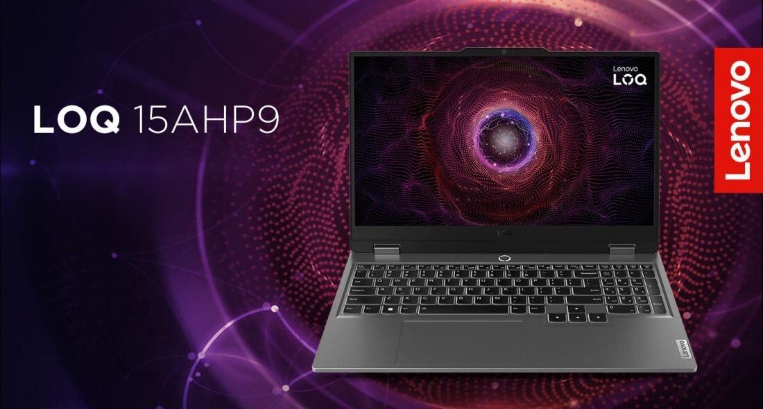 Laptop gamingowy LENOVO LOQ 15AHP9 – baner główny prezentujący urządzenie dla graczy